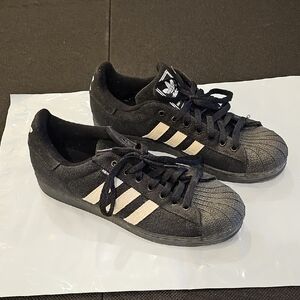 Adidas Classic Superstar Black Shelltoe Sneakers with White Stripes Mens 11
